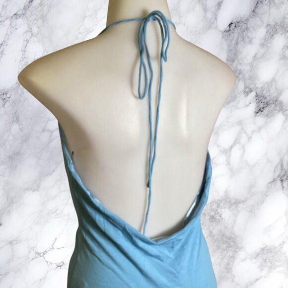 Superdown Marla Halter Bodysuit - Dusty Blue - Picture 5 of 9